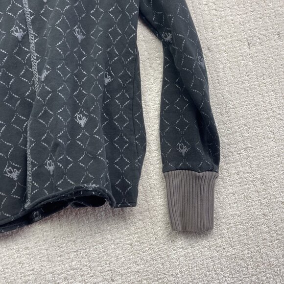 Vintage Split USA Hoodie Women S Black 90s Faded Skateboards Button Up Punk Emo - Picture 13 of 14